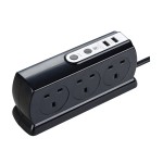 Masterplug SRGDSU63PB Surge Compact 2 USB X3.1A with 6 x13A 3M extension lead High gloss Black 