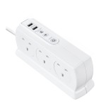 Masterplug SRGDSU63PW Surge Compact 2 USB X3.1A with 6 x13A 3M extension lead High gloss White 