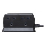 Masterplug SRGDU42MB2 Compact Surge Protected 2 USB X2.1A with 4 Sockets 2M Extension Leads  Matt Black 