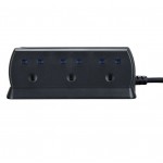 Masterplug SRGDU62MB2 Compact Surge Protected 2 USB X2.1A with 6 Sockets 2M Extension Leads  Matt Black 