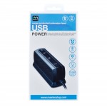 Masterplug SRGDU62MB2 Compact Surge Protected 2 USB X2.1A with 6 Sockets 2M Extension Leads  Matt Black 
