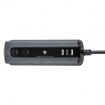 Masterplug SRGDU62MB2 Compact Surge Protected 2 USB X2.1A with 6 Sockets 2M Extension Leads  Matt Black 