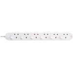 Masterplug SWC62N Individual Switched 6 Socket 13A Fused Extension Leads 