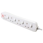 Masterplug SWSRG42N Individually Switched 4 X13A Surge Extension Leads White   