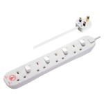 Masterplug SWSRG42N Individually Switched 4 X13A Surge Extension Leads White   