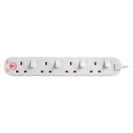 Masterplug SWSRG42N Individually Switched 4 X13A Surge Extension Leads White   