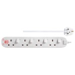 Masterplug SWSRG42N Individually Switched 4 X13A Surge Extension Leads White   