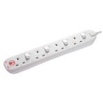 Masterplug SWSRG42N Individually Switched 4 X13A Surge Extension Leads White   