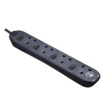 Masterplug SWSRG42NB Individually Switched 4 X13A Surge Extension Leads Black