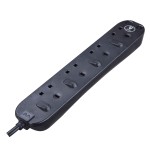 Masterplug SWSRG42NB Individually Switched 4 X13A Surge Extension Leads Black