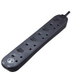 Masterplug SWSRG42NB Individually Switched 4 X13A Surge Extension Leads Black