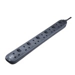 Masterplug SWSRG62NB Individually Switched 6 X13A Surge Extension Leads Black   