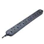 Masterplug SWSRG62NB Individually Switched 6 X13A Surge Extension Leads Black   