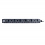 Masterplug SWSRG62NB Individually Switched 6 X13A Surge Extension Leads Black   