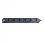 Masterplug SWSRG62NB Individually Switched 6 X13A Surge Extension Leads Black   