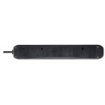 Masterplug SWSRGU42PB Individually Switched Surge 2 X USB 2.1A with 4X13A 2M Extension Lead Black