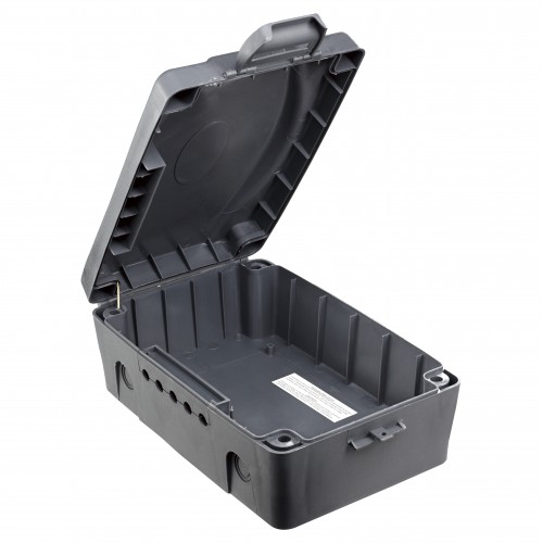 Masterplug WBX-MP Outdoor IP54 rated Cable Wire Storage Box Power Strip Socket Extension Organizer Dark Grey