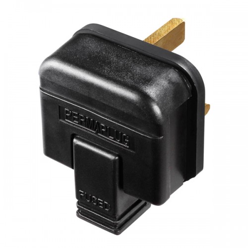 Masterplug HDPT13B Rewireable Heavy Duty Plug 13A Fused Black PermaPlug 