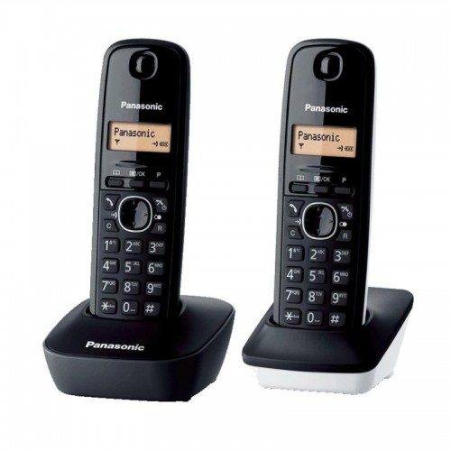 Panasonic KX-TG1612SP1 1.8 GHz Twin set Cordless Phone Black & White