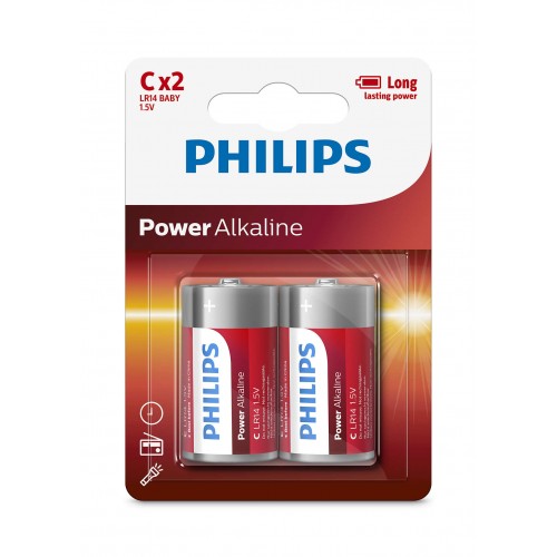 Philips Power Alkaline Batteries C 2 pcs/pack LR14P2B/97 