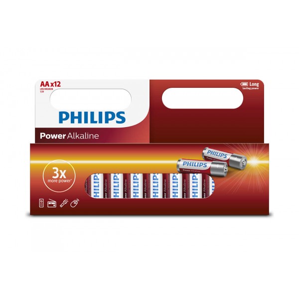Philips LR6P12B/97 Power Alkaline AA Batteries 12 pcs/pack 