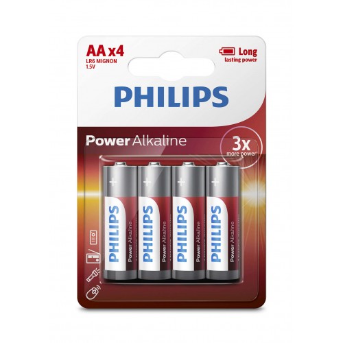 Philips Power Alkaline AA batteries  4 pcs/pack LR6P4B/97