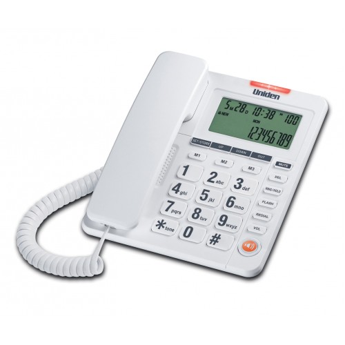 Uniden AS7408 Big Button & Big Display Speaker Phone White