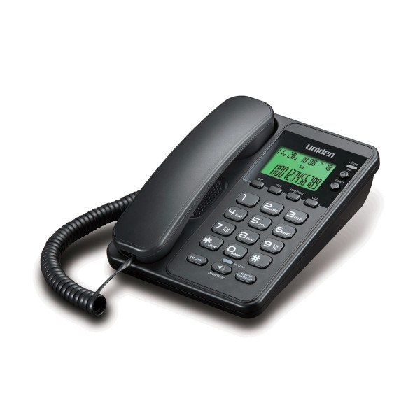 Uniden AS6404 Corded Phone with LCD Backlit & Speakerphone Black 