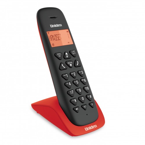Uniden AT3102 Cordless Phone with backlighted LCD and Speakerphone Red DECT 1.8 Ghz