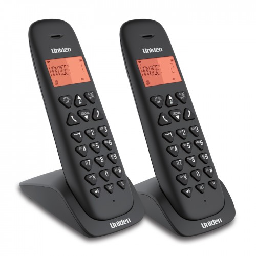 Uniden AT3102BK & HS302BK Twins Cordless Phone with backlighted LCD and Speakerphone 