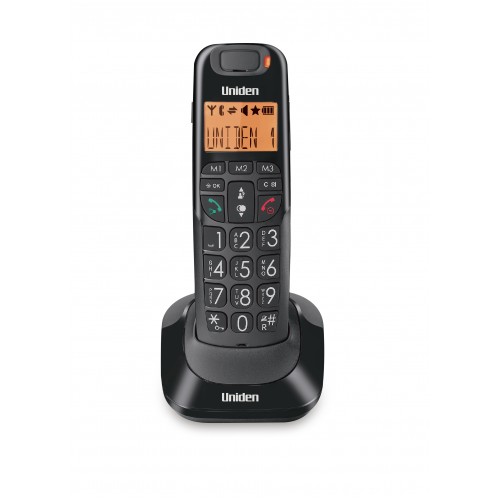 Uniden AT4105 Big Button Big Numbers and Audio Boost Cordless Phone  Black