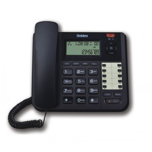 Uniden AS8401 Executive Desktop High Quality Speaker Phone 10 Direct Memory Hotel Platform Message Waiting Lamp Black