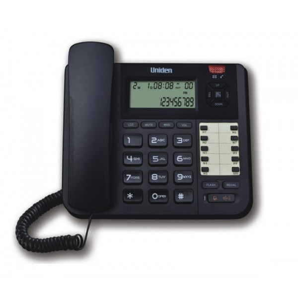 Uniden AS8401 Executive Desktop High Quality Speaker Phone 10 Direct Memory Hotel Platform Message Waiting Lamp Black