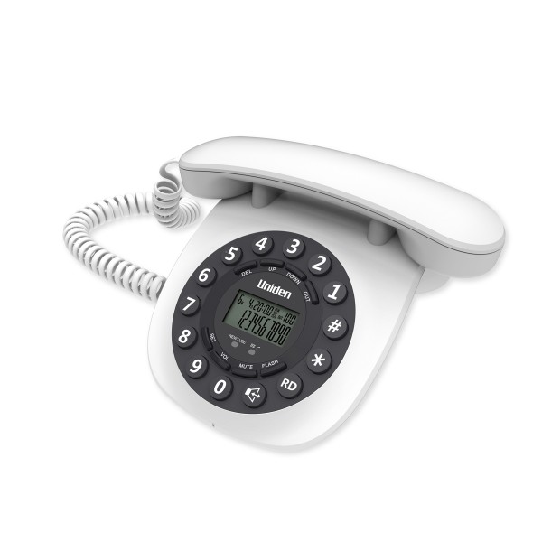 Uniden AT8601 Retro Design Phone Speakerphone White